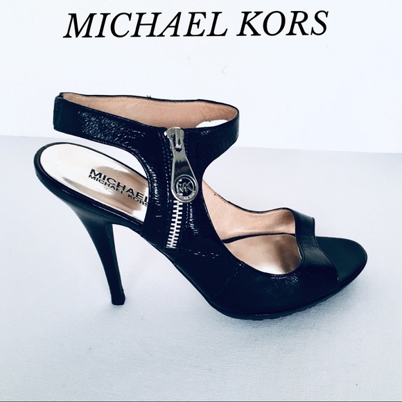 MICHAEL Michael Kors Shoes - BLACK PATENT LEATHER SIDE ZIP MICHAEL KORS PUMPS